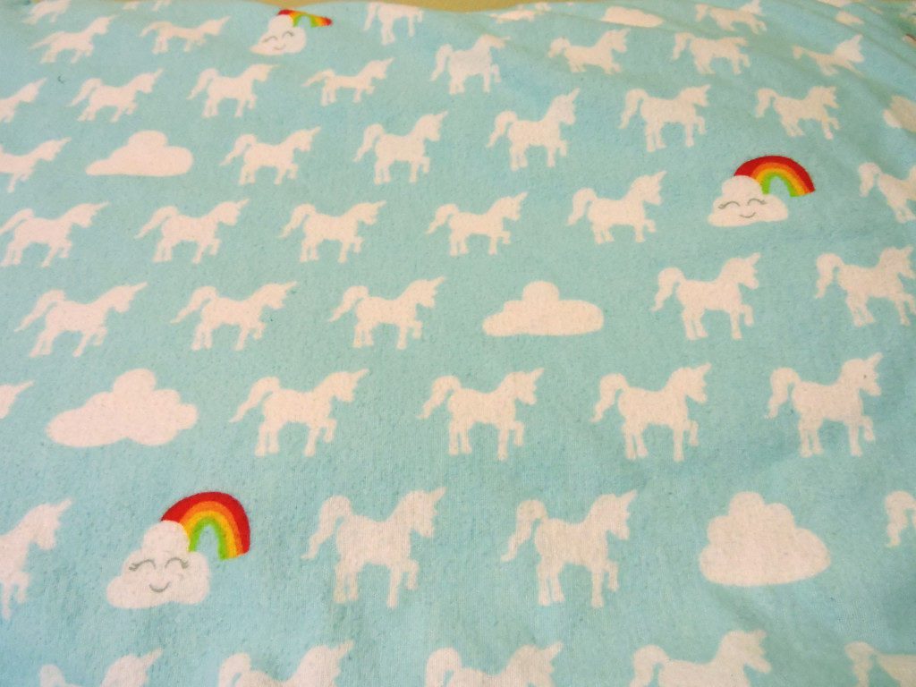 Bonus: no one stops me from putting unicorn rainbow sheets on the bed.