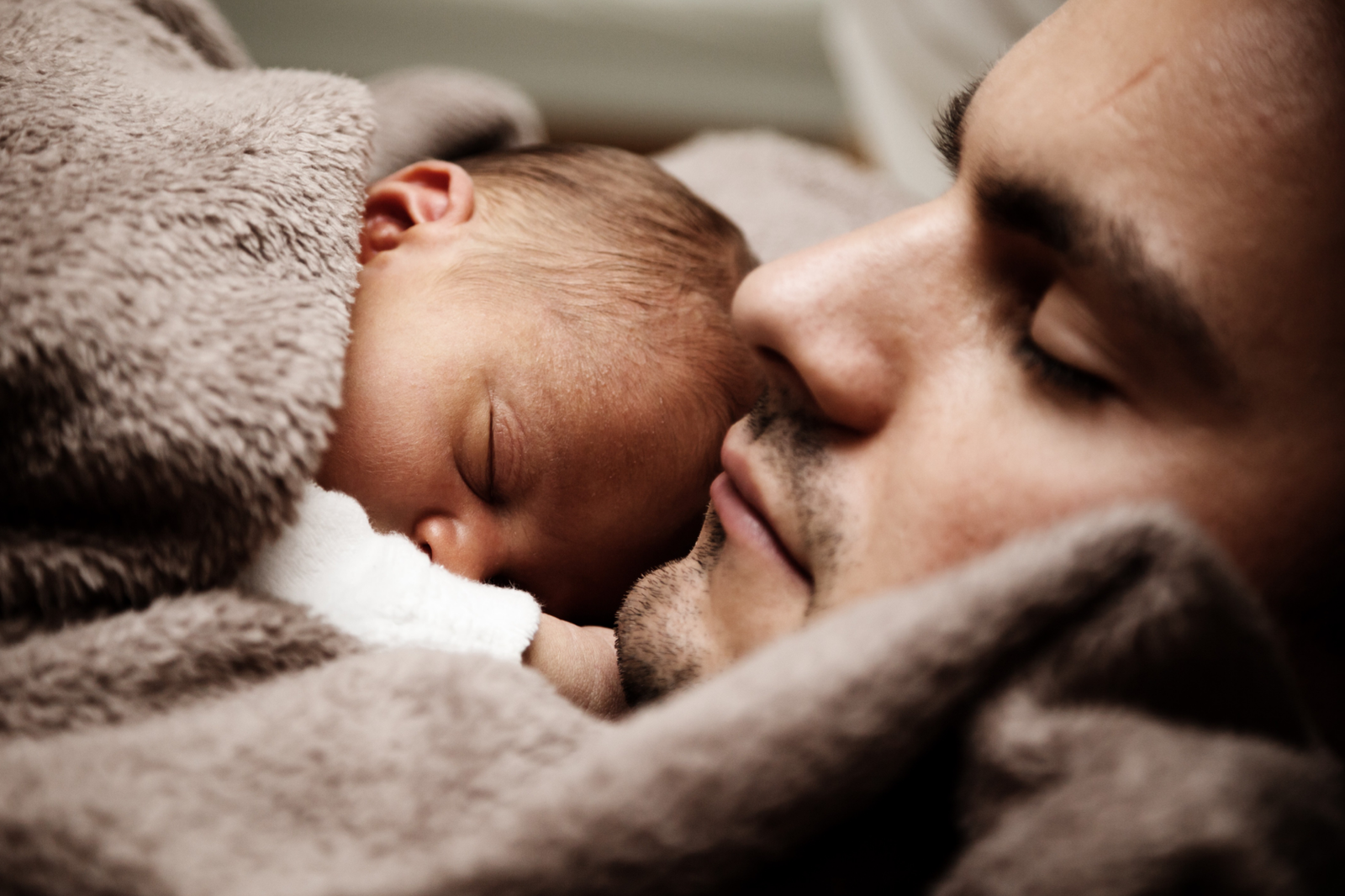 newborn with dad