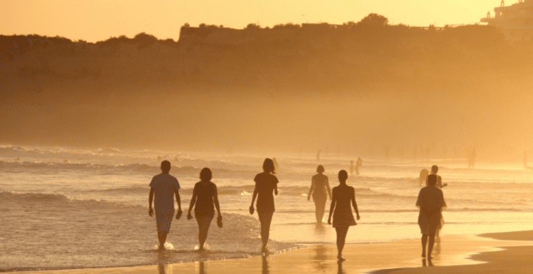 friends at the beach