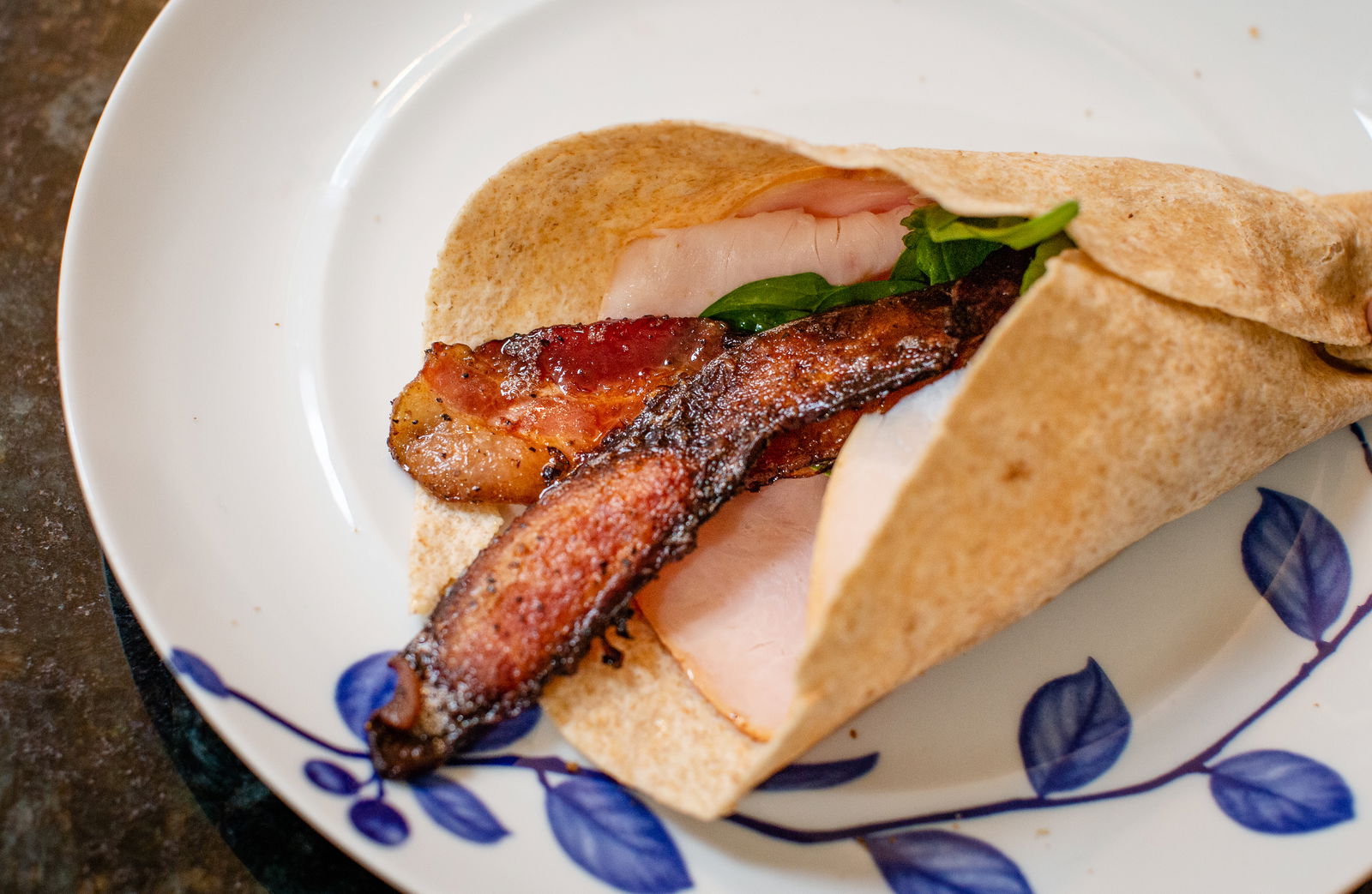 bacon sandwich in a wrap