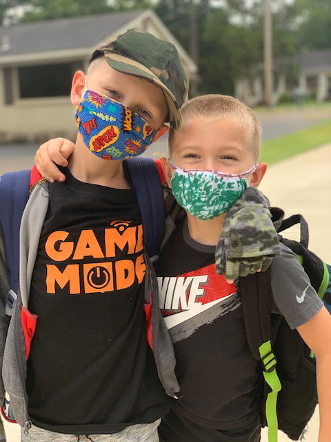 Boys in masks