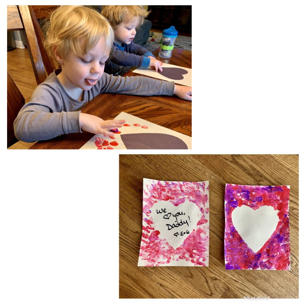 fingerpaint heart art valentine's day