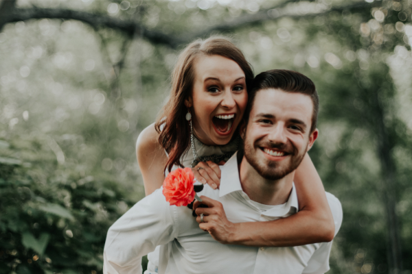 couple with flower