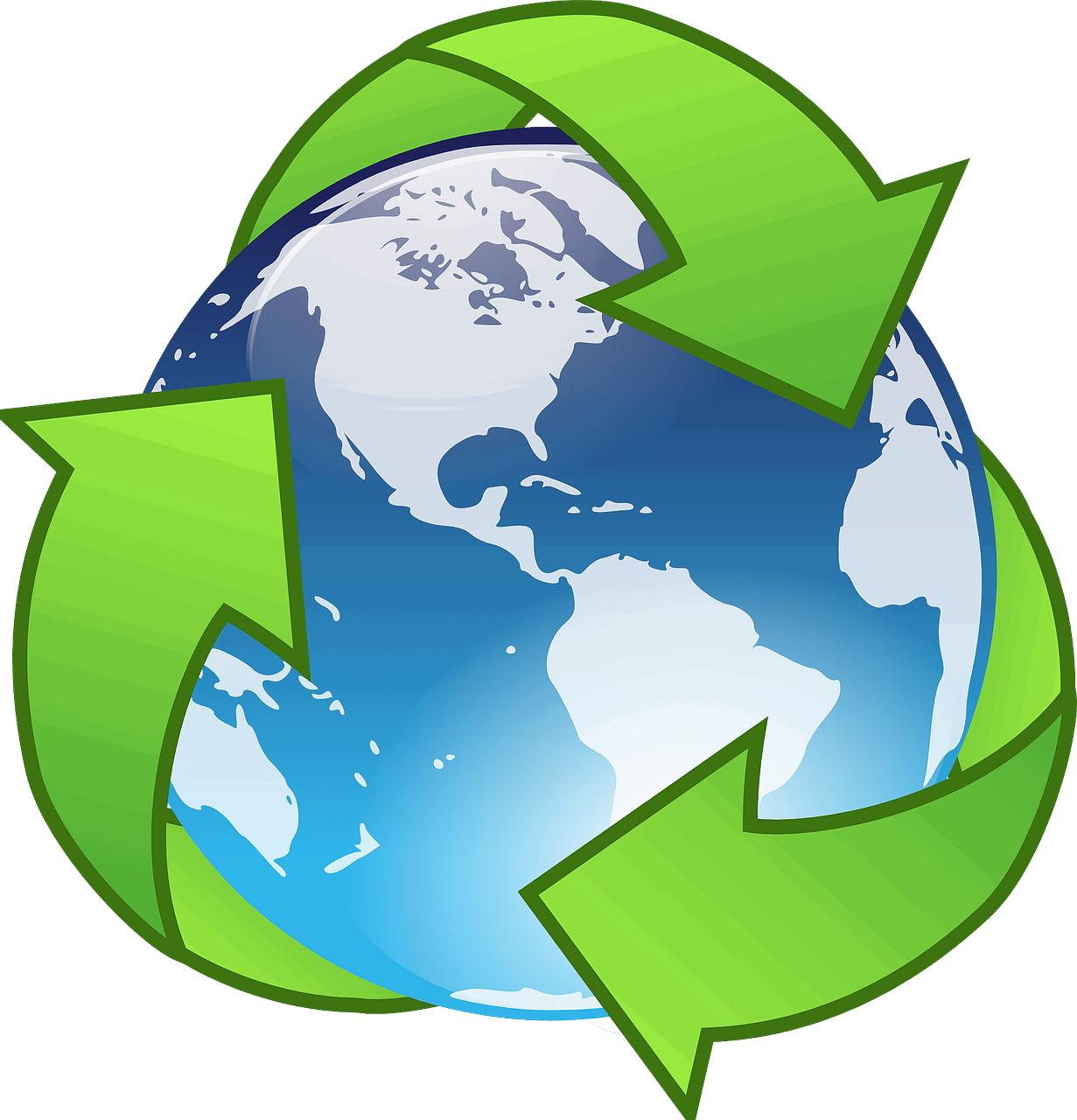 reduce and reuse arrows around the Earth