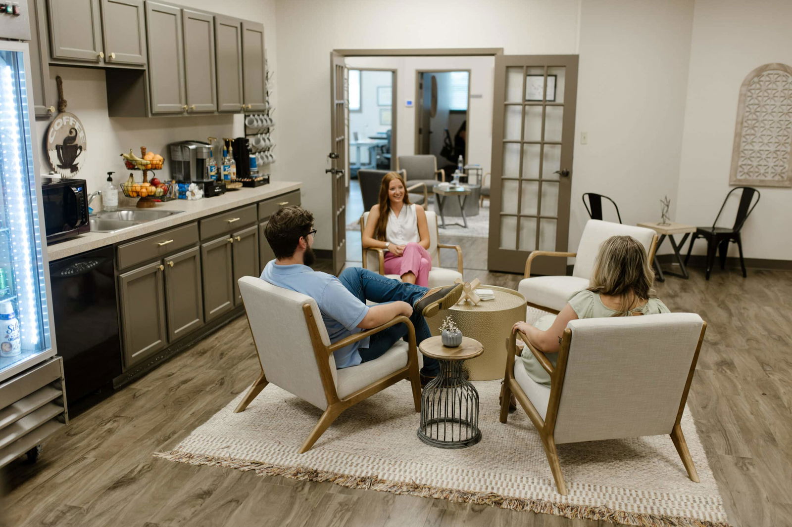 WellMind lobby and kitchen area 