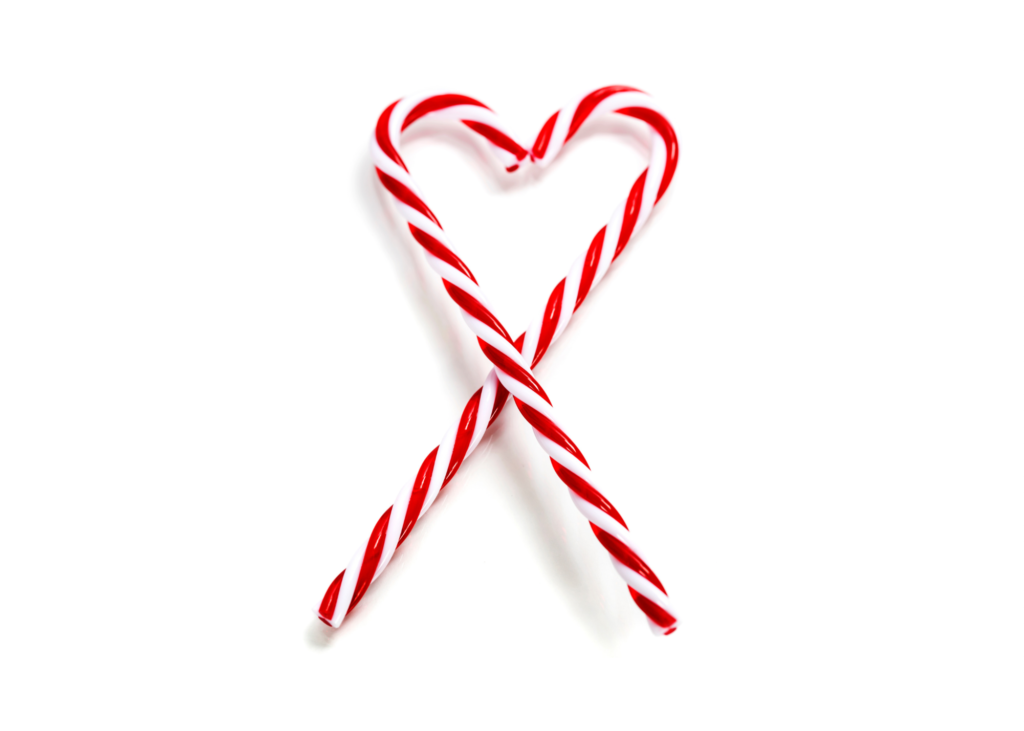 Candy cane heart, wishing you a joyful holiday 